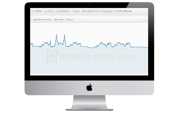 Interface de suivi de l'altitude de l'application cloud - Némésis studio