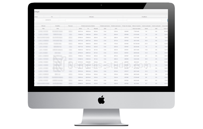 Interface de suivi des roulages de l'application cloud - Némésis studio