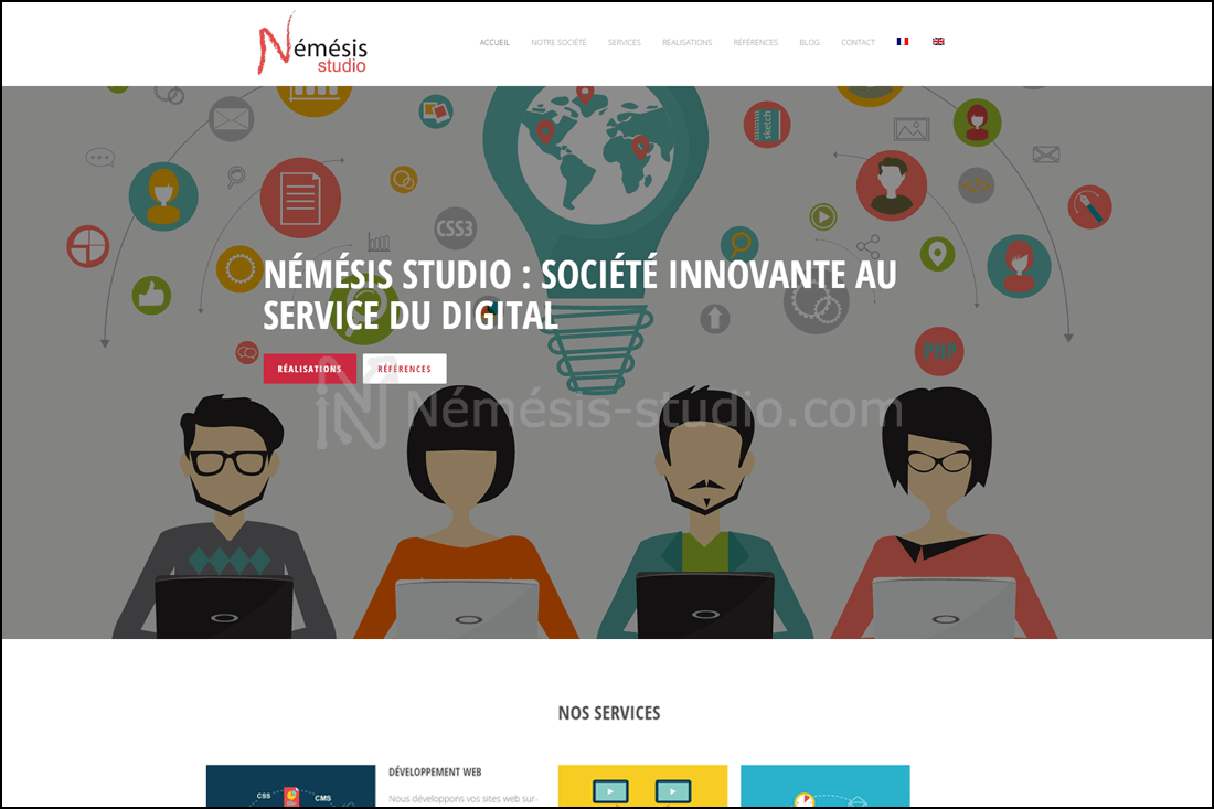 Site de Némésis studio en 2015