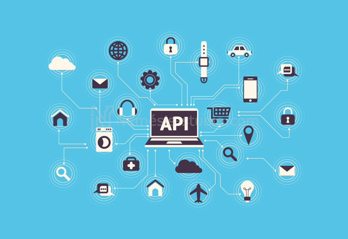 Visuel abstrait d'un xeb service et API - Némésis studio