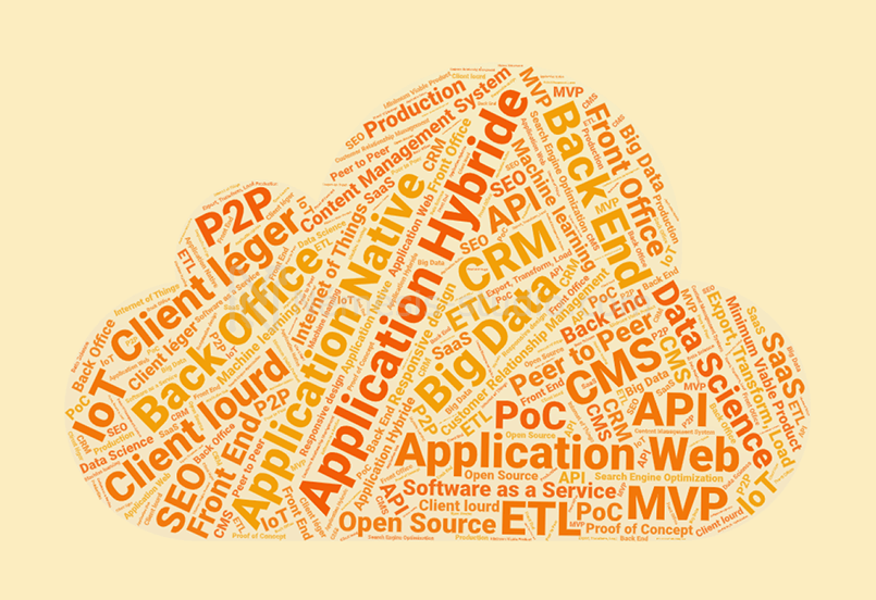 Visuel d'un nuage de mots clés autour du web - Némésis studio