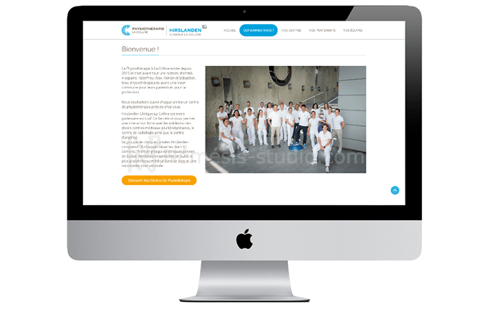 Texte de bienvenue du site de physiothérapie La Colline - Némésis studio